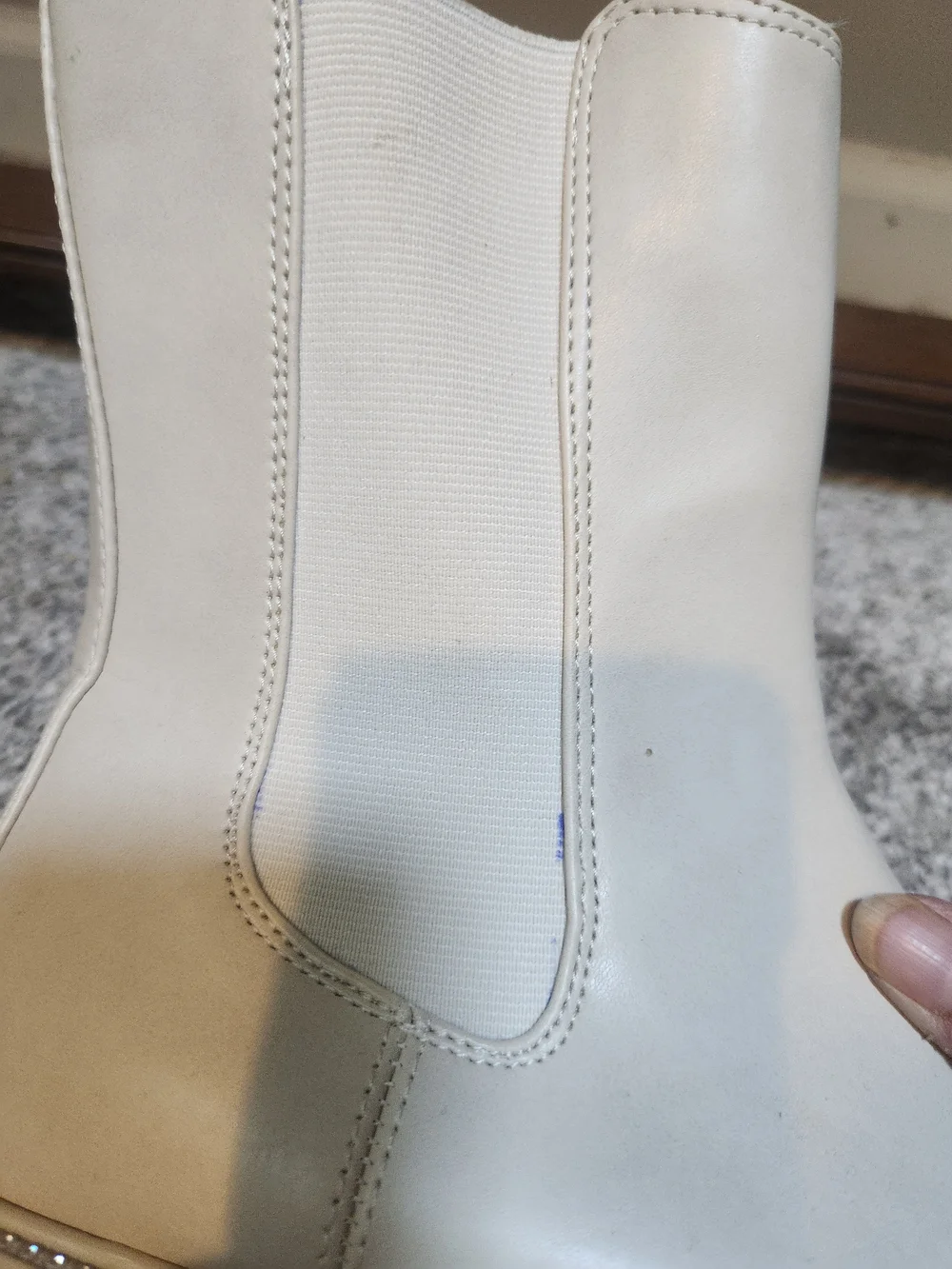 Time and Tru Cream Platform Ankle Boots